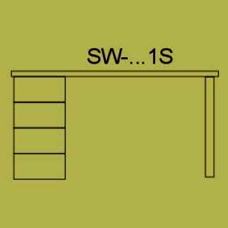 Stół warsztatowy z 1 szafką z szufladami SW-1300-1S