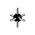 atom węgla C, oktaedr