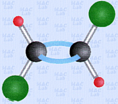 Model cząsteczki trans-dichloroetenu