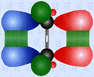 Model cząsteczki cis-dichloroetenu
