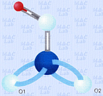 Model cząsteczki HNO₃