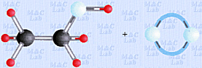 Utlenianie alkoholu etylowego w powietrzu - modele substratów reakcji.