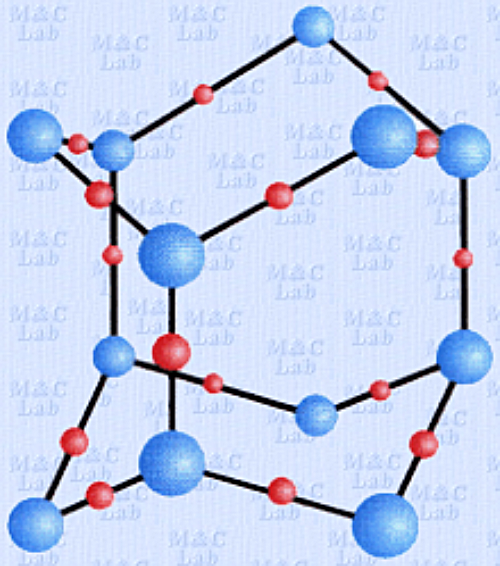 fragmentu sieci krystalicznej lodu zwykłego β-H₂O